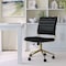 Martha Stewart Ivy Upholstered Office Chair in Black/Polished Brass CH-220921-1-BK-GLD-MS - alternate 1